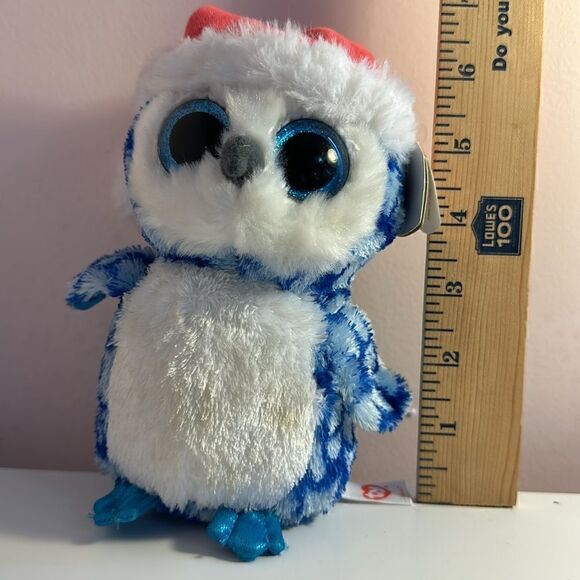 Ty Beanie Baby Owl Icicles with Santa Hat Tags - Picture 9 of 10